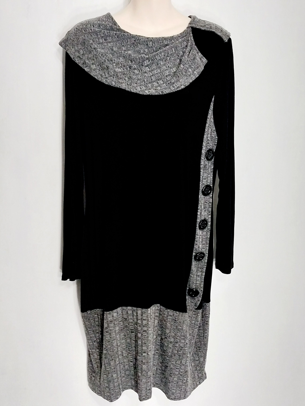 🔵BOGO FREE🔵Rosegal Knit Dress with Button Detail Long Sleeve Rayon Sz 1X